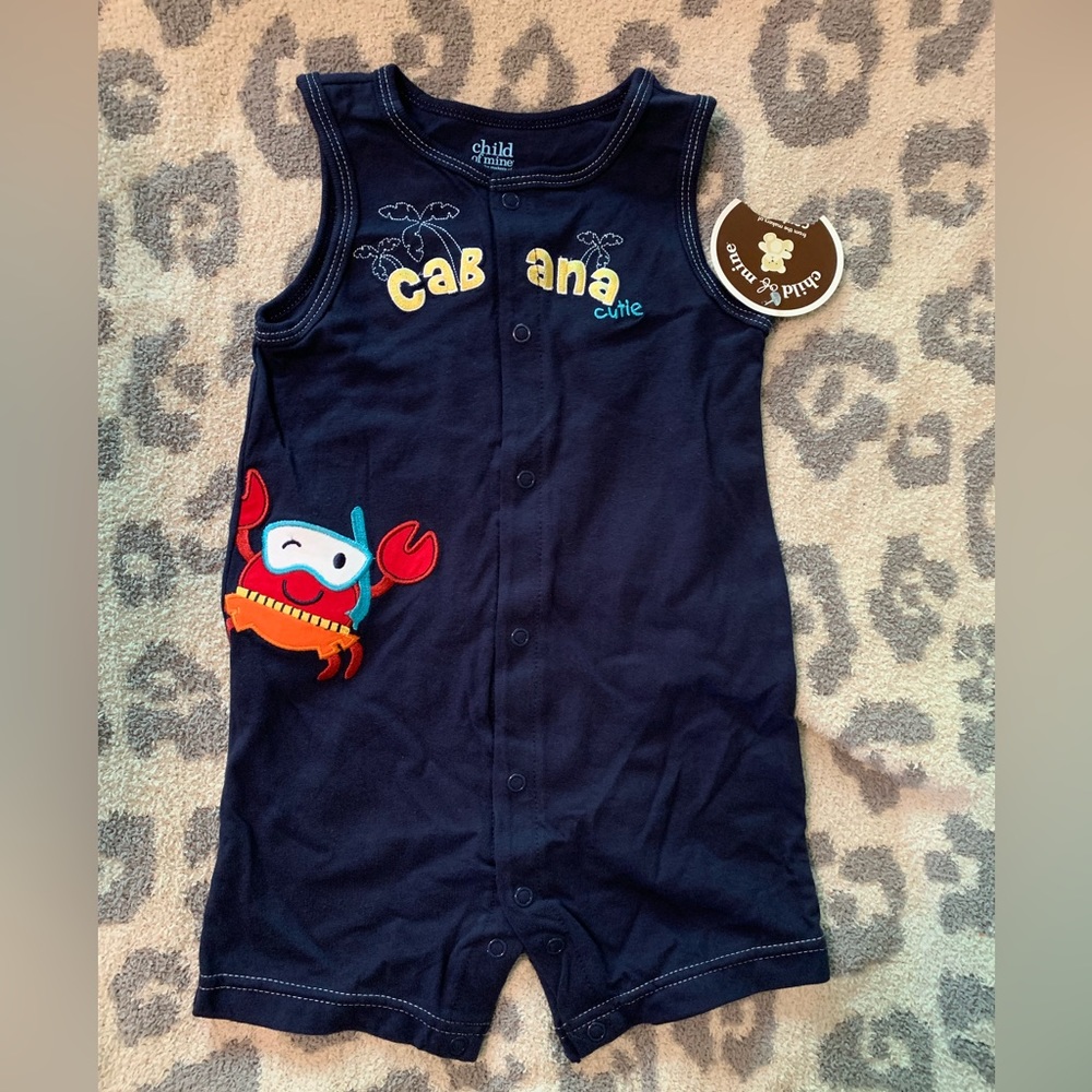 🆕 nwt Carter’s baby boys cabana cutie crab romper sun suit 12 month